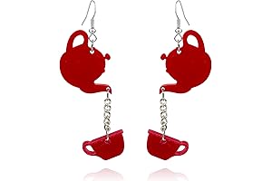 Stylish Teapot Drop Dangle Earrings for Tea Enthusiasts