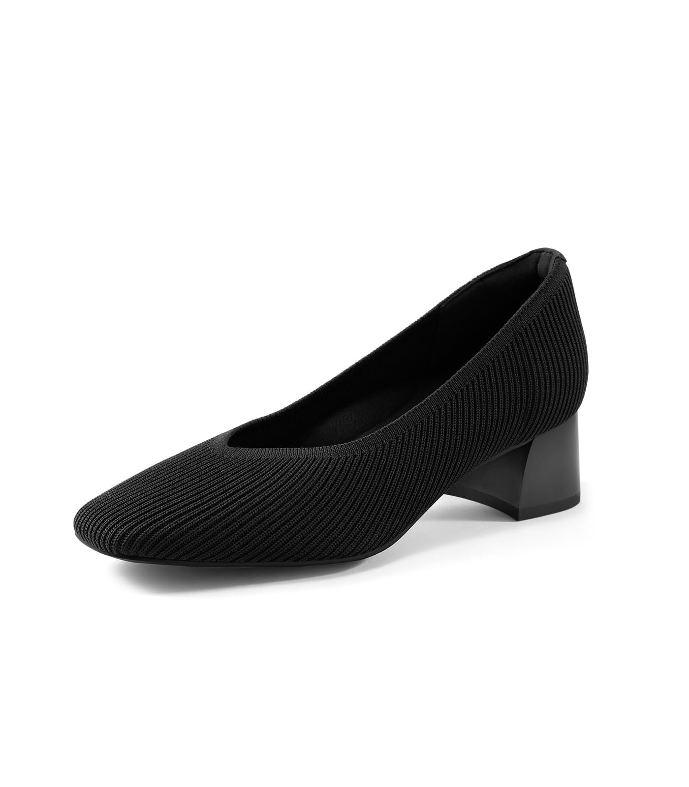 Photo 1 of Arromic Women's Pumps, Closed Toe Chunky Heels for Women, Square Toe Low Block Heels, Work Pumps Shoes, Casual Daily Wear Pumps for Women 6 Wide Black