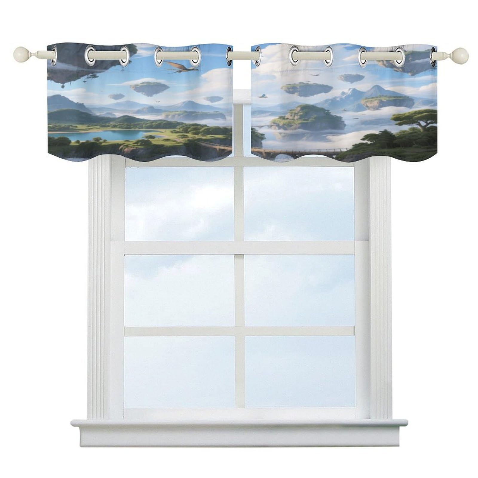Fekiloot Style Island In The Sky Short Curtains Valance Curtain
