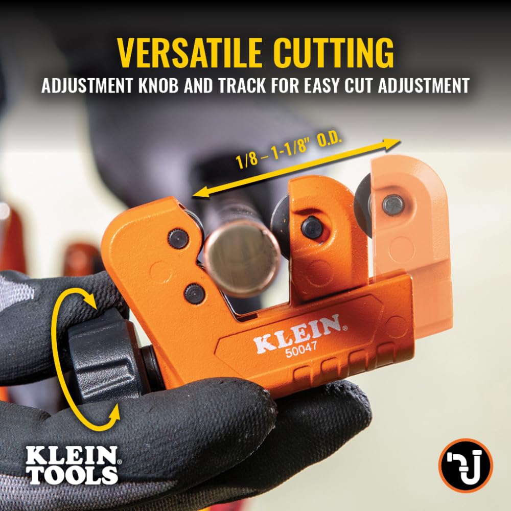 Klein Tools 50047 Mini Tubing Cutter, 1-1/8 Inch O.D. Cutting Capacity for Aluminum and Copper Tubing Spare Blade Included - Image 4