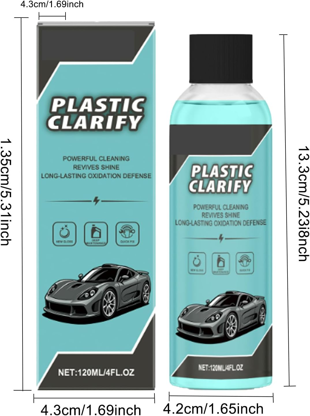 2PCS Plastic Clarify For Cars, Plastic Clarify, Waterless Spray Wax, All-In-One Detailer For Car Interiors & Exteriors, Plastic Rubber Leather Restorer For Cars 120 ML - Image 7