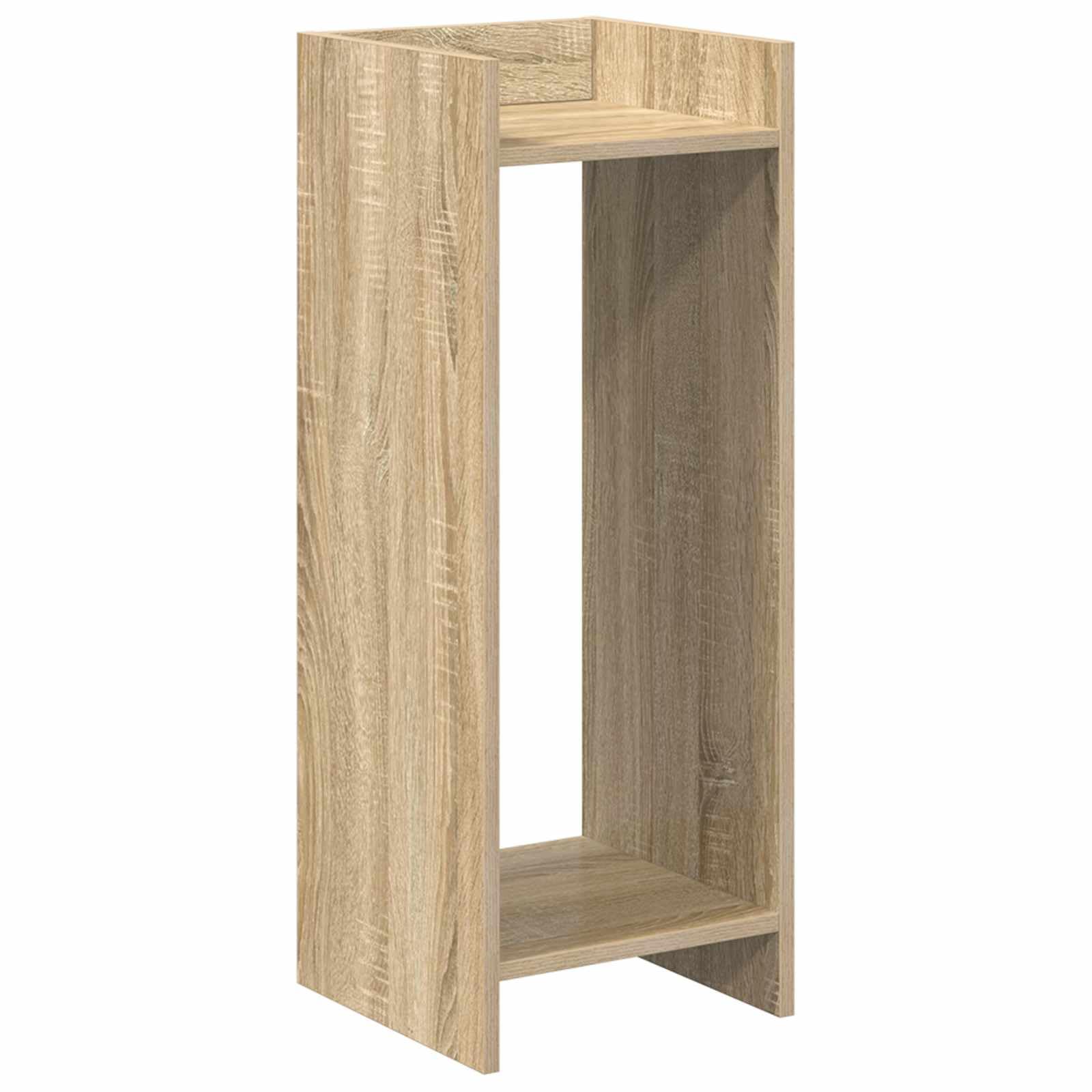 Soporte para plantas de roble Sonoma, 30 x 30 x 80 cm, columna para plantas de madera, moderno soporte para flores con 2 estantes para plantas de interior, soporte vertical para salón y