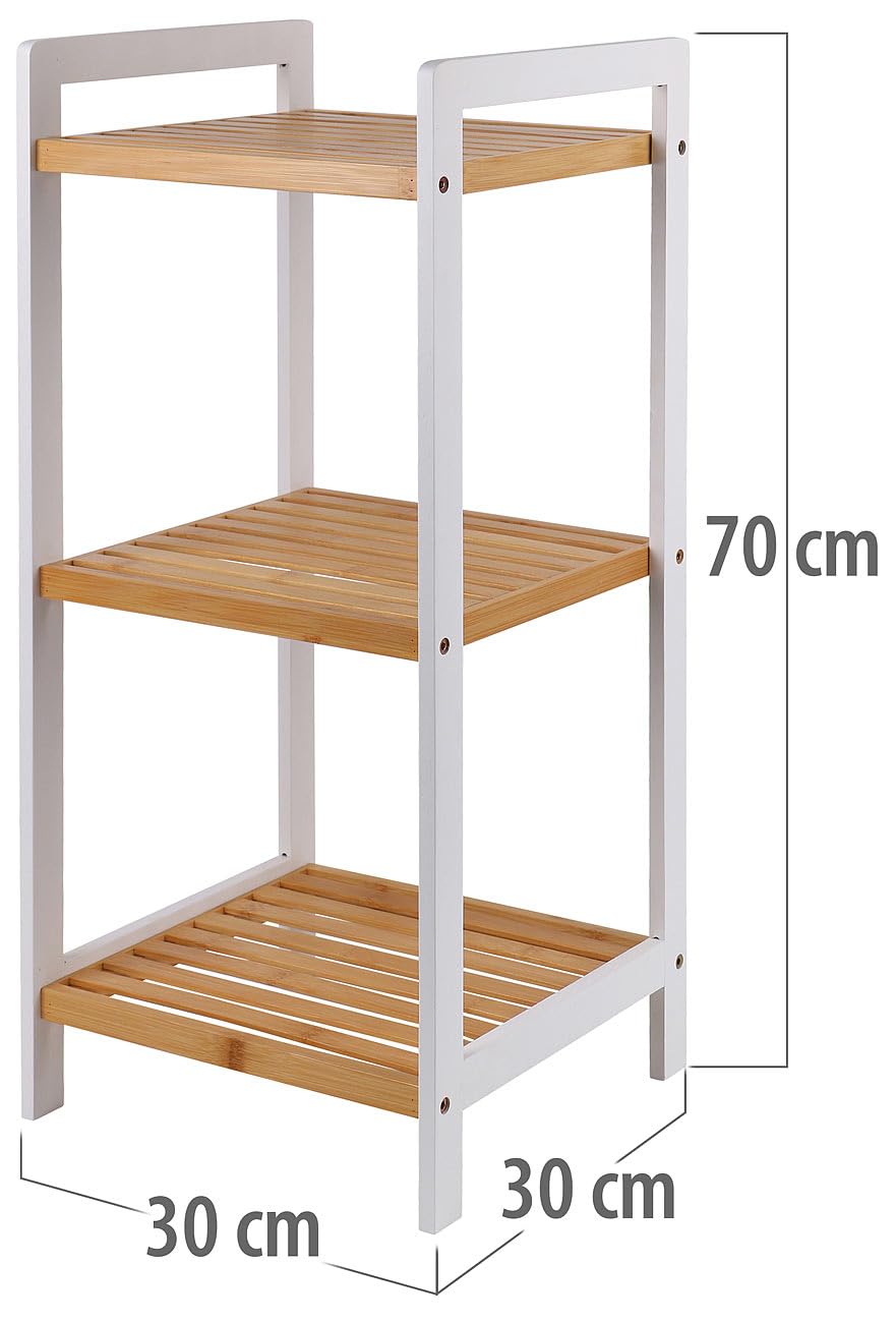 Rosenstein & Shne Regale: Bambus-Standregal mit 3 Ablagen, 30 x 70 x 30  cm, wei/Bambus (Bad Regal, Wohnzimmer Holz, Schuhe) : Amazon.de: Kche,  Haushalt & Wohnen