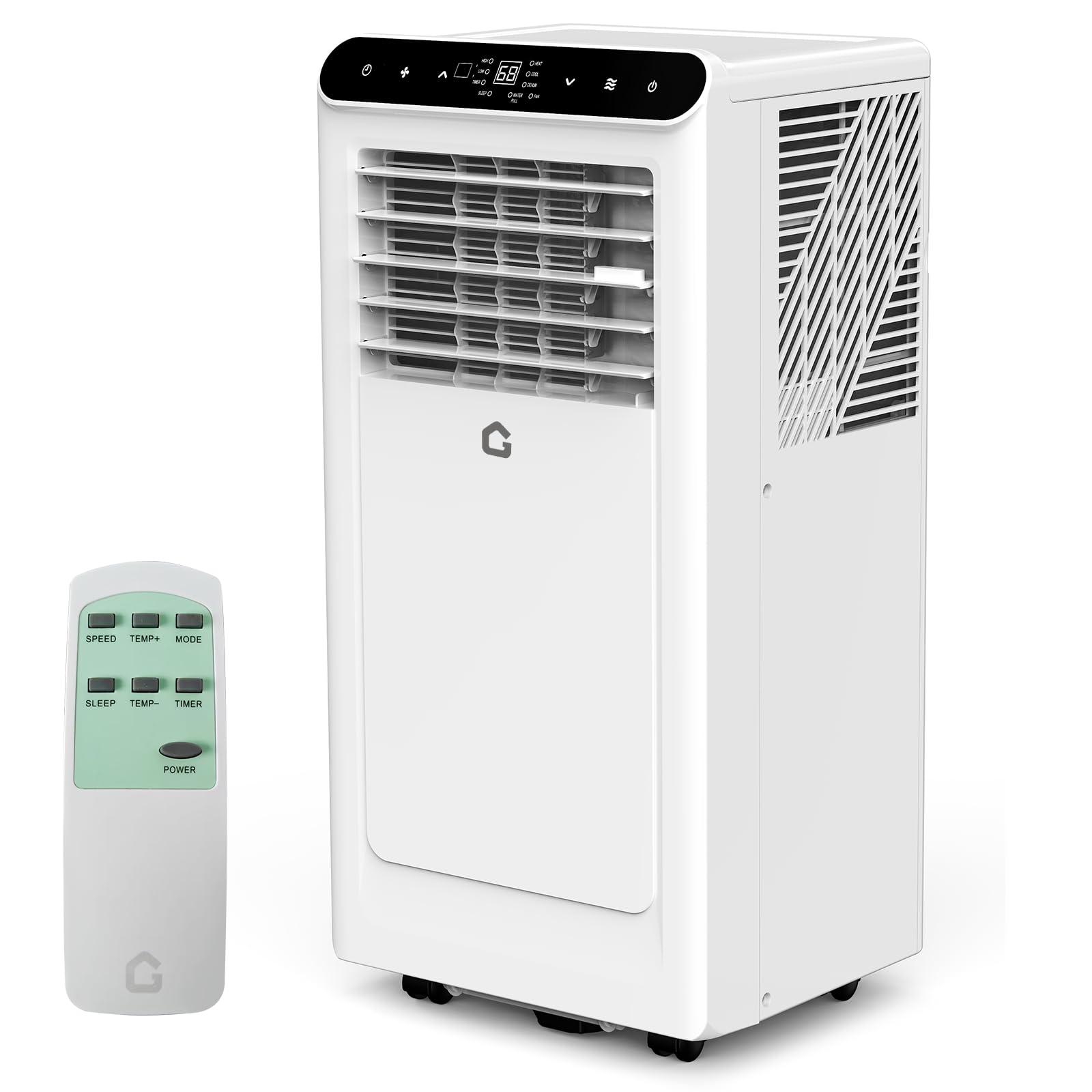 Garvee Portable Air Conditioners with Heater, 10,000 BTUs Portable AC for Room Up to 450 Sq.Ft, 4 in-1 Quiet Cooling AC Unit with Fan & Dehumidifier, Remote Control, 24H Timer, Window Install Kit