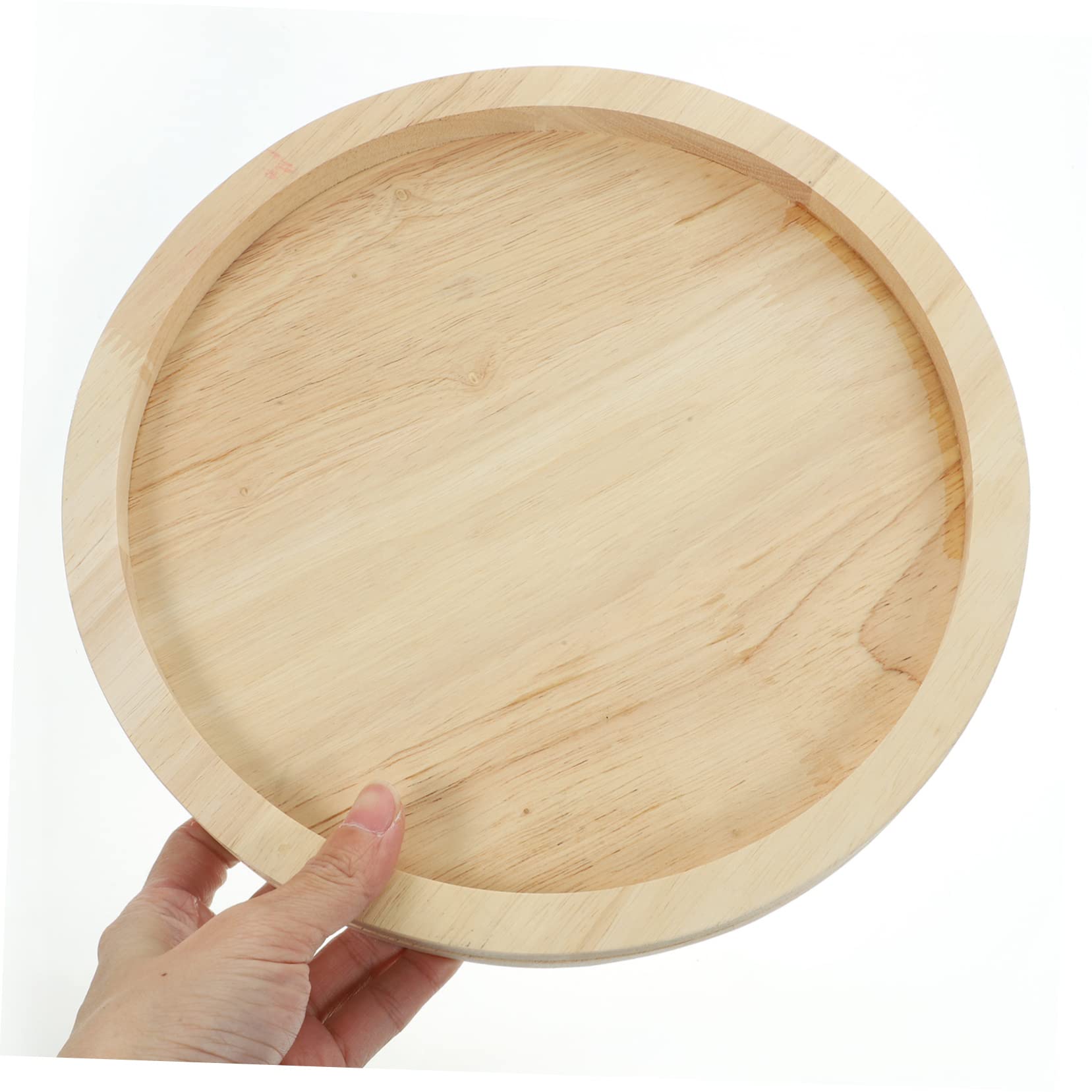 BESPORTBLE Bandejas para Comida Round Trays for Coffee Table Dessert Trays Wooden Couch Arm Table Tv Trays for Eating Set of 2 Foldable Clip Table Round Couch Wooden Trays Couch Drinks Table