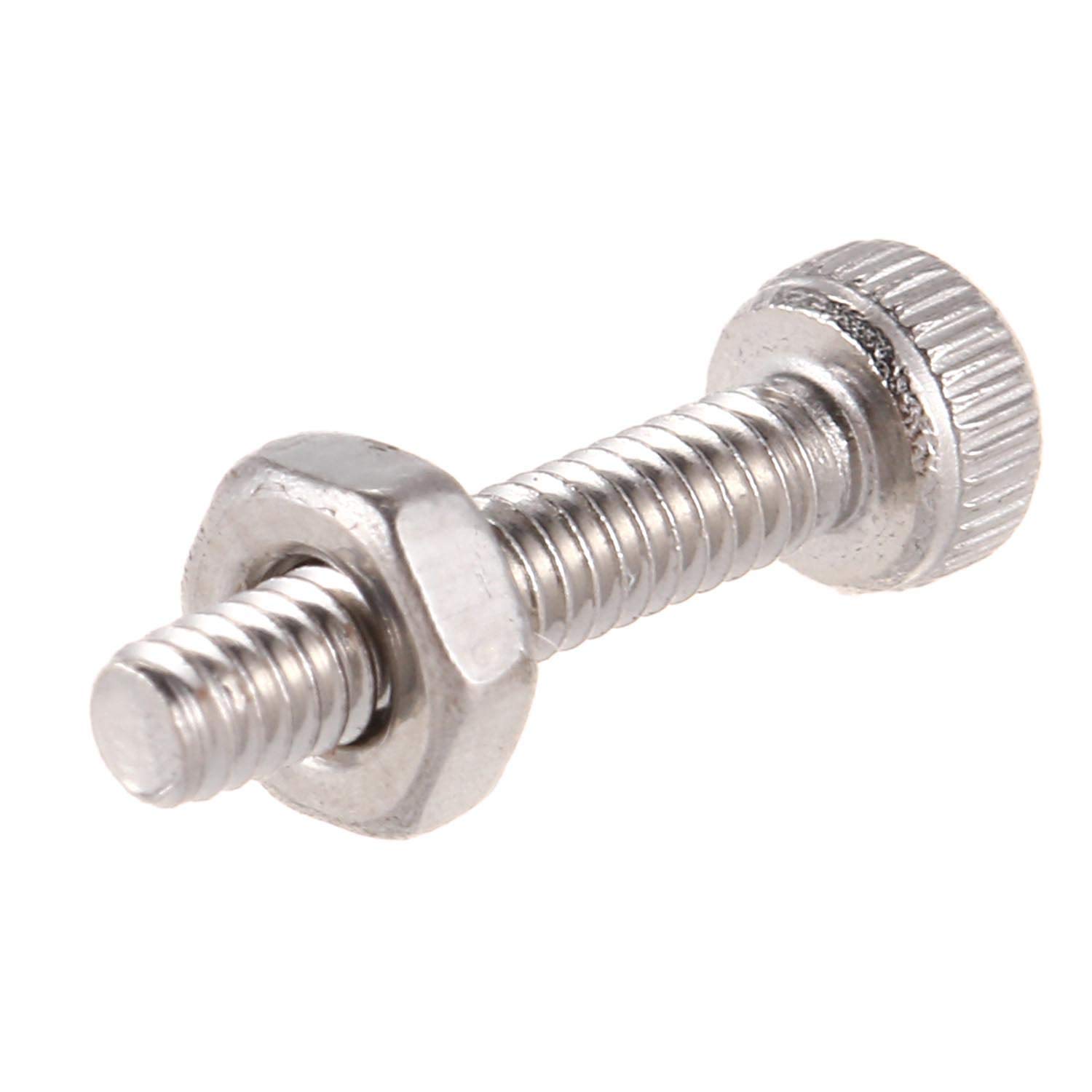 Littimoon 50Set M2x10mm Hex Socket Head Knurled Cap Screws Bolts Nut