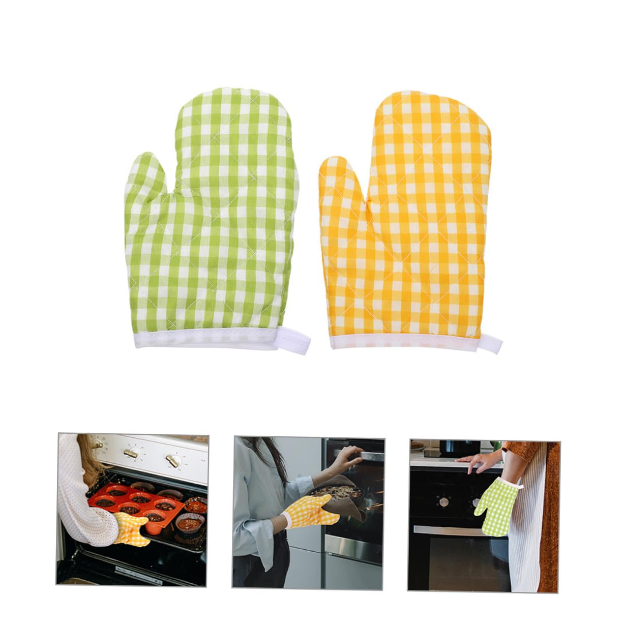 Toyvian Maniques Résistants à Chaleur pour Garçon et Filles Lot de 2 en Polyester Crochet Suspendre Cuisine Micro-Ondes et Barbecue