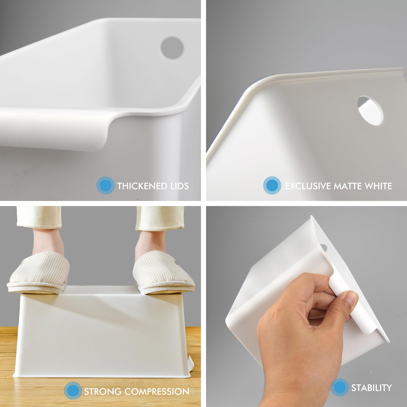 Plastikowe pojemniki do przechowywania, 6-pak z etykietami klipsowymi i markerem kredowym, konstrukcja przedniego uchwytu, 28 x 12,5 cm, organizacja spiżarni i przechowywanie otwarte kosze na półki,