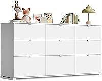 Vista 20 de WLIVE Cómoda LED negra para dormitorio, cómoda alta de madera con 4 cajones y estante abierto, cómoda con toma de corriente para sala de estar