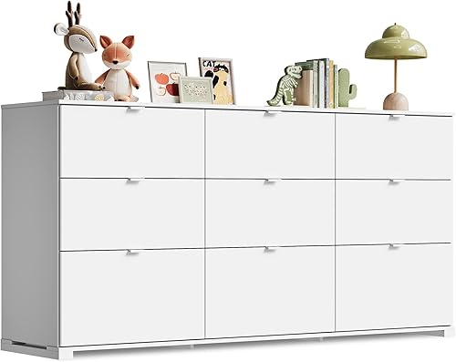 Vista 20 de WLIVE Cómoda de madera con 5 cajones, cómoda negra de 45 pulgadas de alto para dormitorio, cómoda, armario de almacenamiento y cajones organizadores