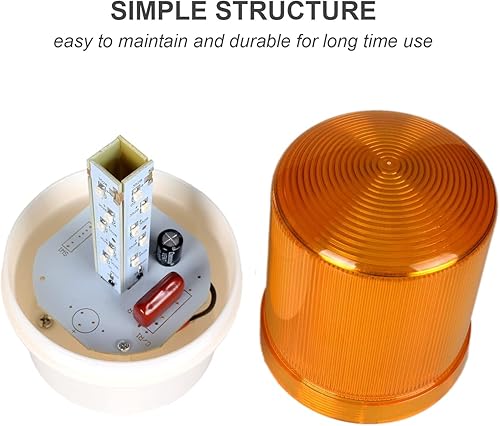 Miniatura 2 de Luces de advertencia de baliza estroboscópica giratoria industrial, luces de señal giratorias eléctricas para emergencia, 110v CA, amarillo, sin