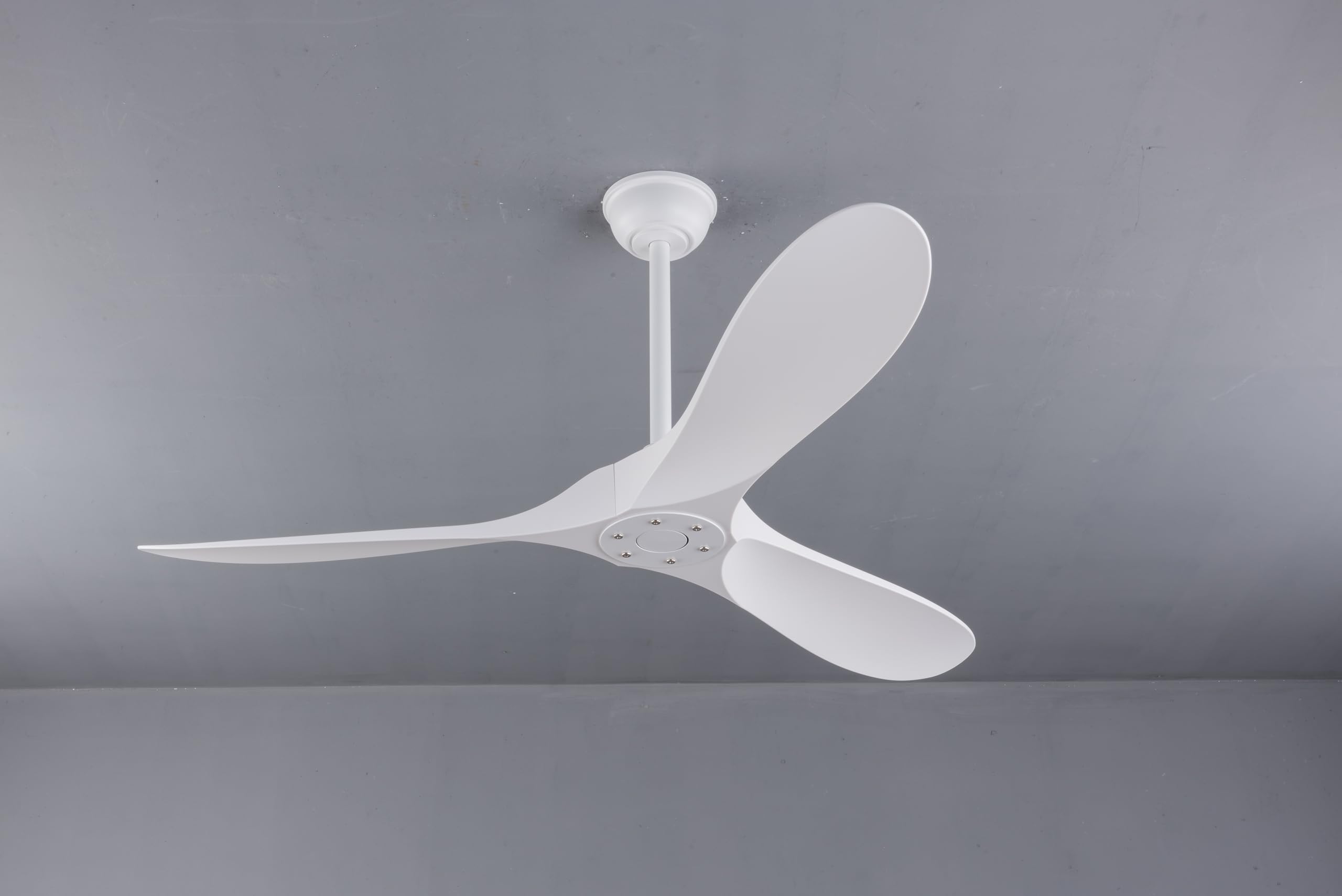 Homgoday Ventilador de Techo Moderno sin luz, 60 Pulgadas, Motor DC silencioso Reversible, Control Remoto con Temporizador, para Interior y Exterior, Dormitorio, Sala de Estar, Patio