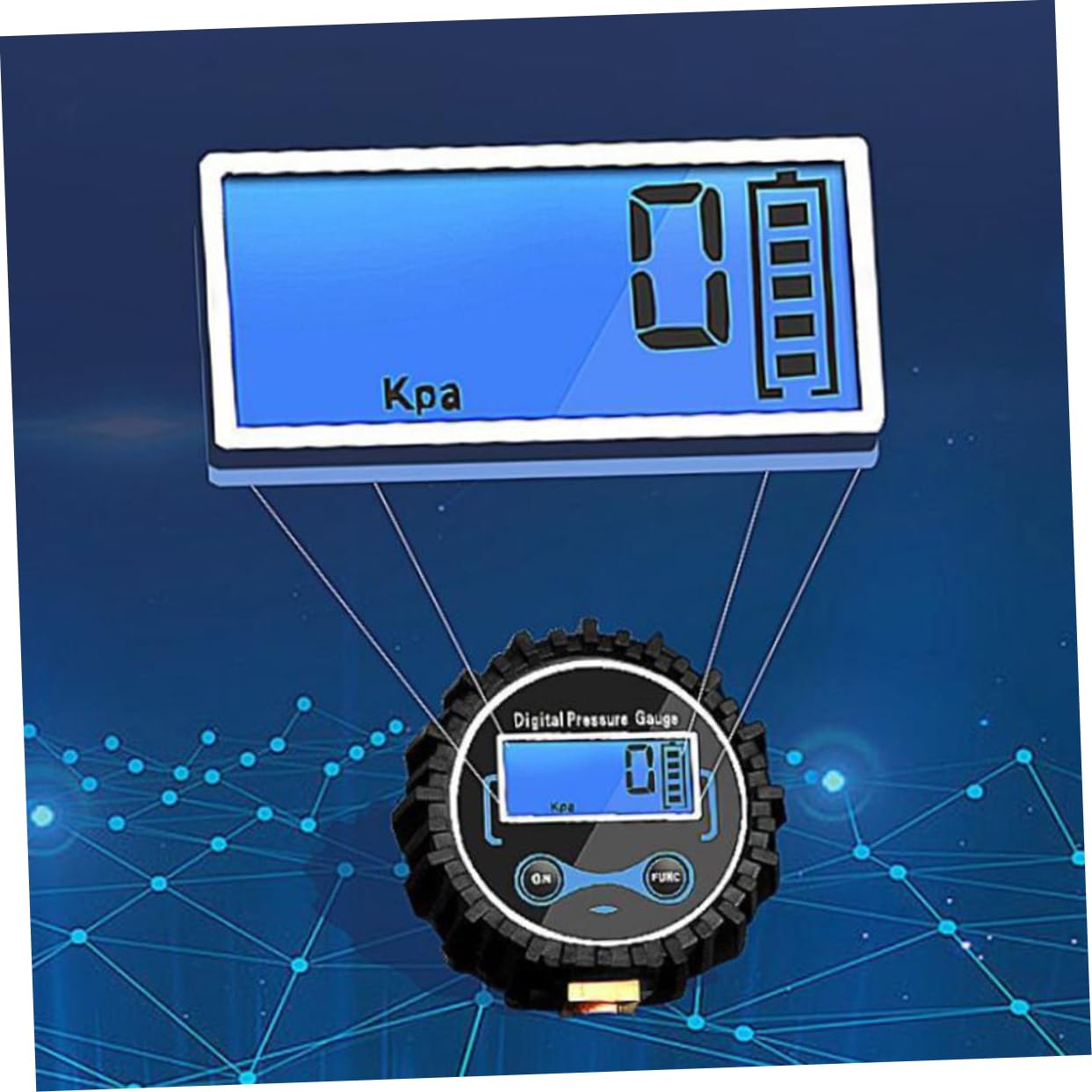 Gatuida Manometro Digitale Per Pneumatici Senza Batteria Gonfiatore Per Auto e Biciclette Lettura Accurata e Facile Da Usare Design Robusto e Sicuro Colore Blu