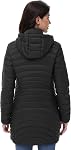 MIDNIGHTSUN Women’s Packable Puffer Jacket Lightweight Puffer Coat Mid-length Hooded Warm Winter Puffy Jacket