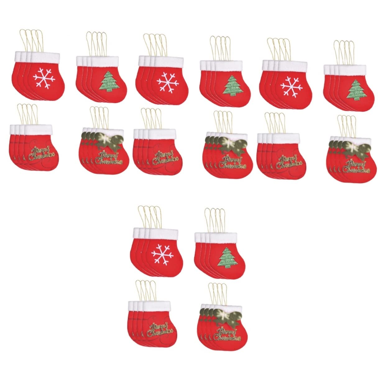 TOPBATHY 64stücke Weihnachtsstrümpfe Aus Hochwertigem Weihnachtsdekoration Für Kamin Geschenkesack Und Christbaumzubehör Für Festliche Anlässe Und Familienfeiern