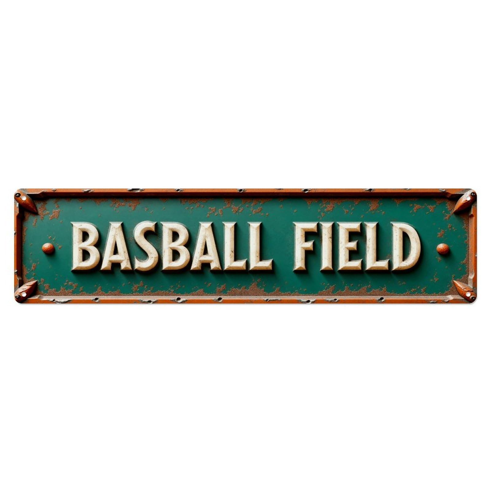 Baseball Field Sign Pattern Metal Tin Sign Plaque