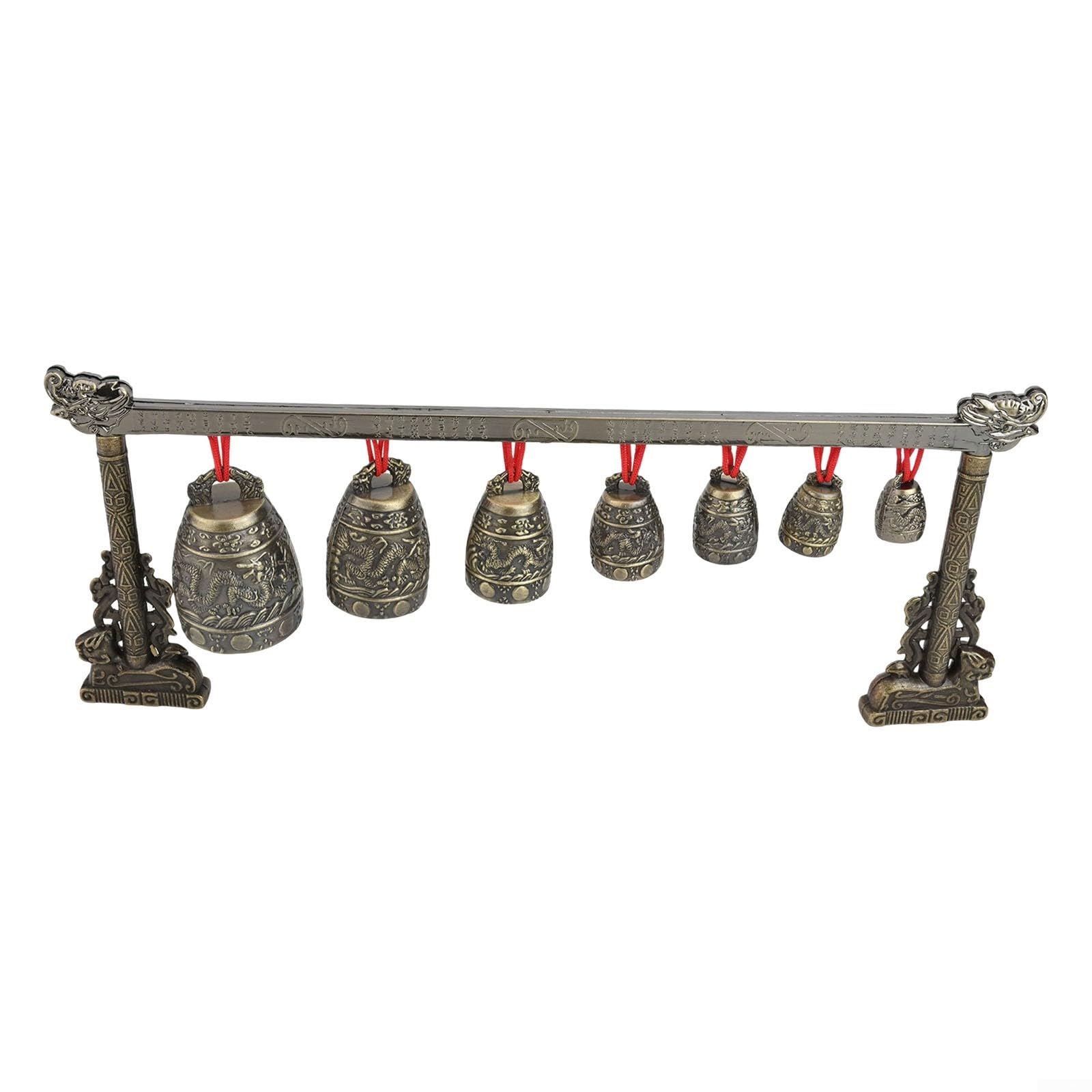 Gong de méditation décoratif en bronze avec 7 clochettes pour des pratiques améliorées de yoga et de pleine conscience