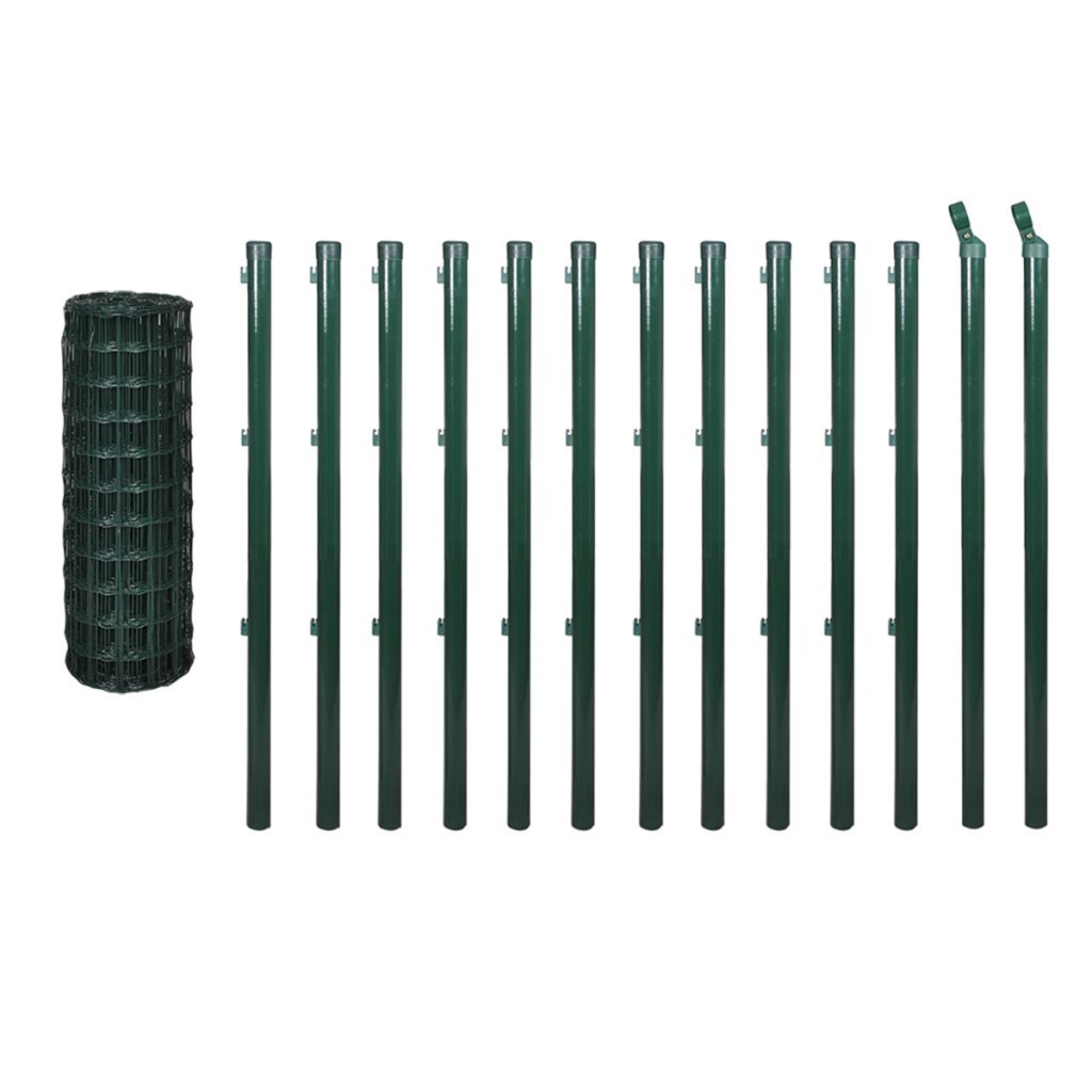vidaXL Maschendrahtzaun 25x1,5m Komplettset Zaunset Gartenzaun Maschendraht