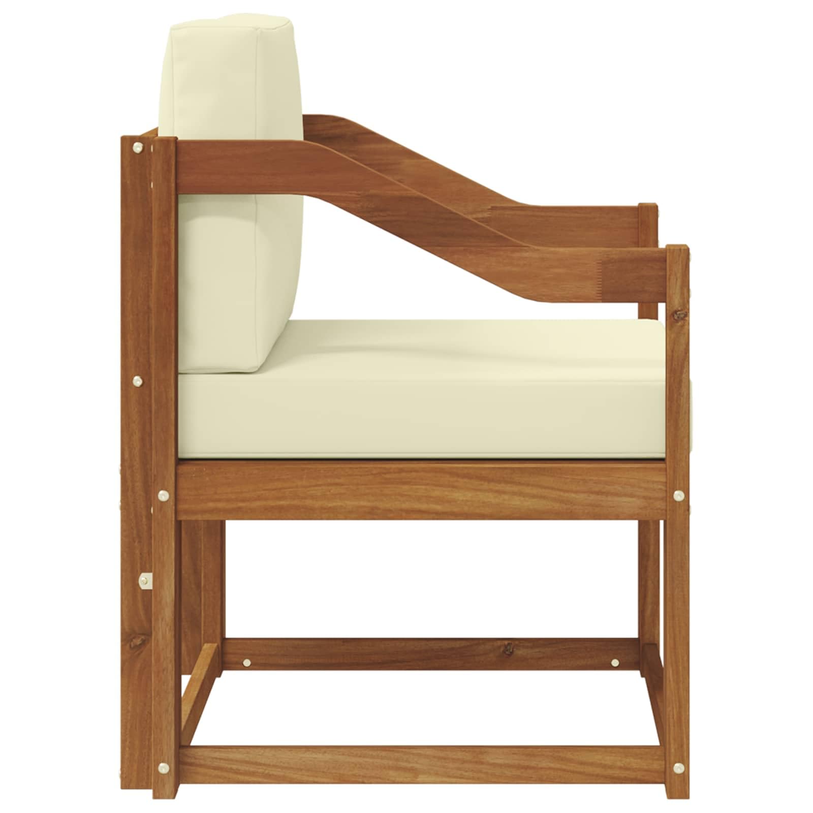 Set di mobili da giardino in legno di acacia massiccio e poliestere naturale, per esterni, balcone, terrazza, giardino, N