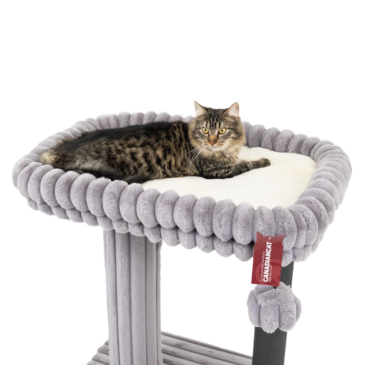 CanadianCat Company | Katzen Kratzbaum Charlotte - grau | 68 x 48 x 80 cm | Katzenmöbel, Kletterturm