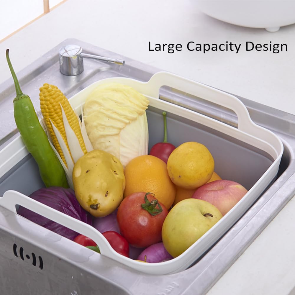 Bassine à vaisselle pliable avec poignées et bouchon de vidange, lavabo portable pour évier de cuisine, camping-car, camping