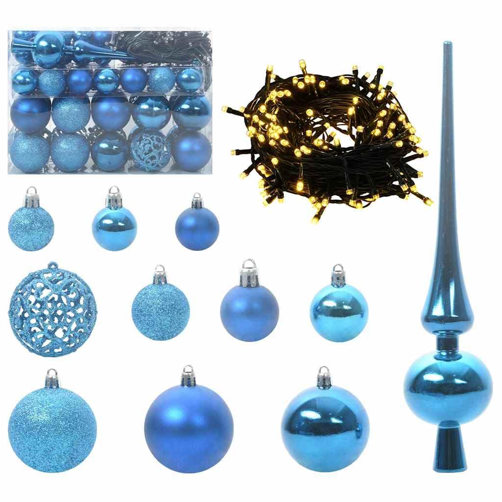 Künstlicher Klappbarer Weihnachtsbaum Grün 150 cm, PVC und Stahl, mit 150 warmweißen LEDs, ideal für Festliche Innenbereich Dekoration