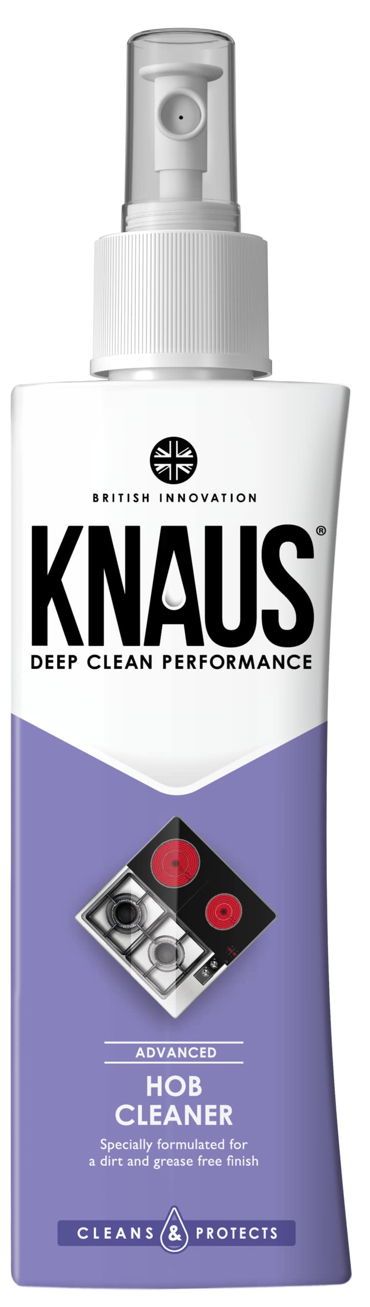 KNAUS HOB & KITCHEN CLEANER SPRAY – Effectively Removes Stubborn Grease & Grime to Deliver a Brilliant, Streak-Free Shine – Suitable for all types of Hobs & Countertops