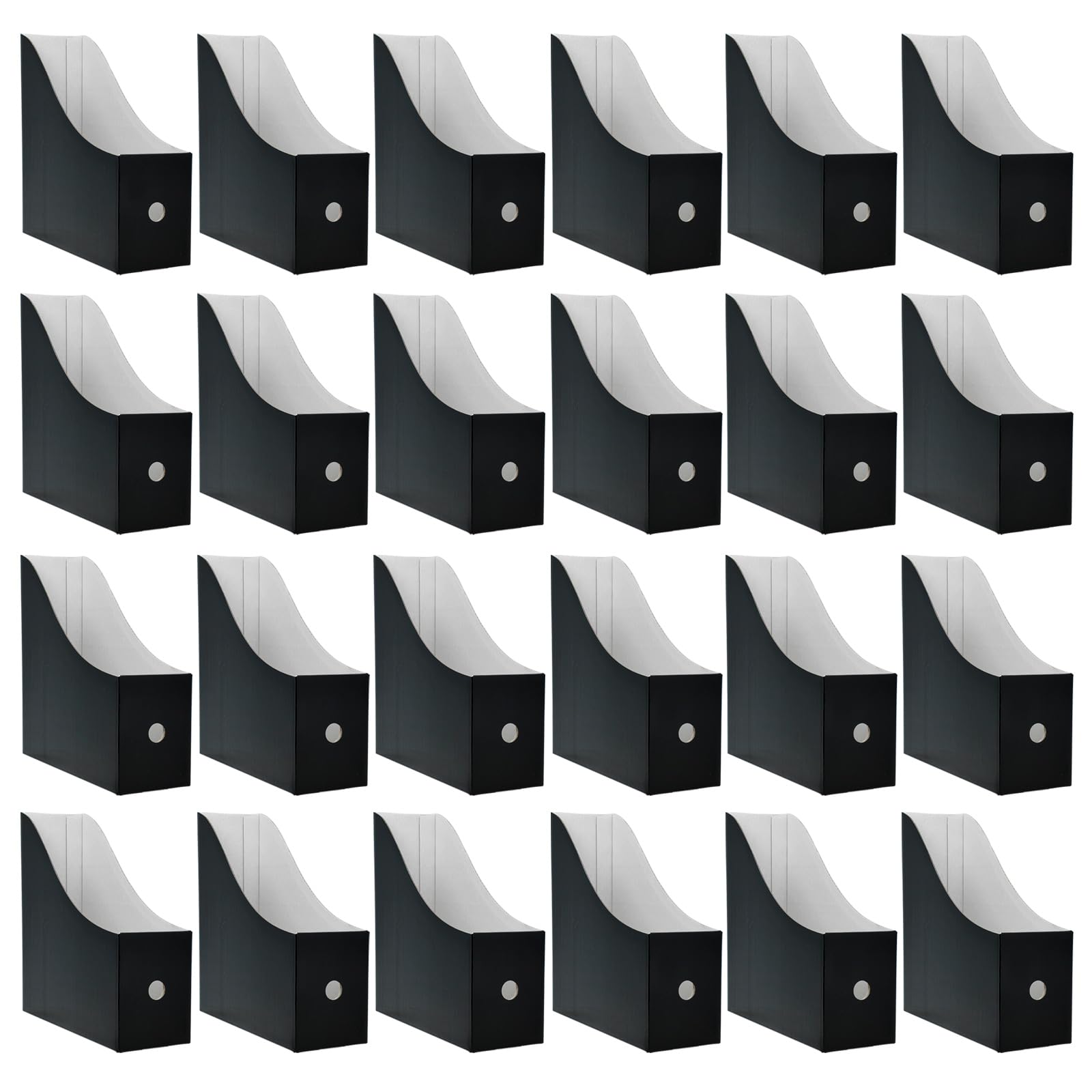 Amazon.com: Limitliho 24 Pack Black Cardboard Magazine Holder, Sturdy ...