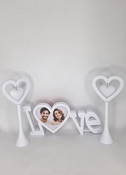 Romantik Masa Dekoru - Beyaz - Yemek Masası Aksesuar - Hediye 3'lü Set