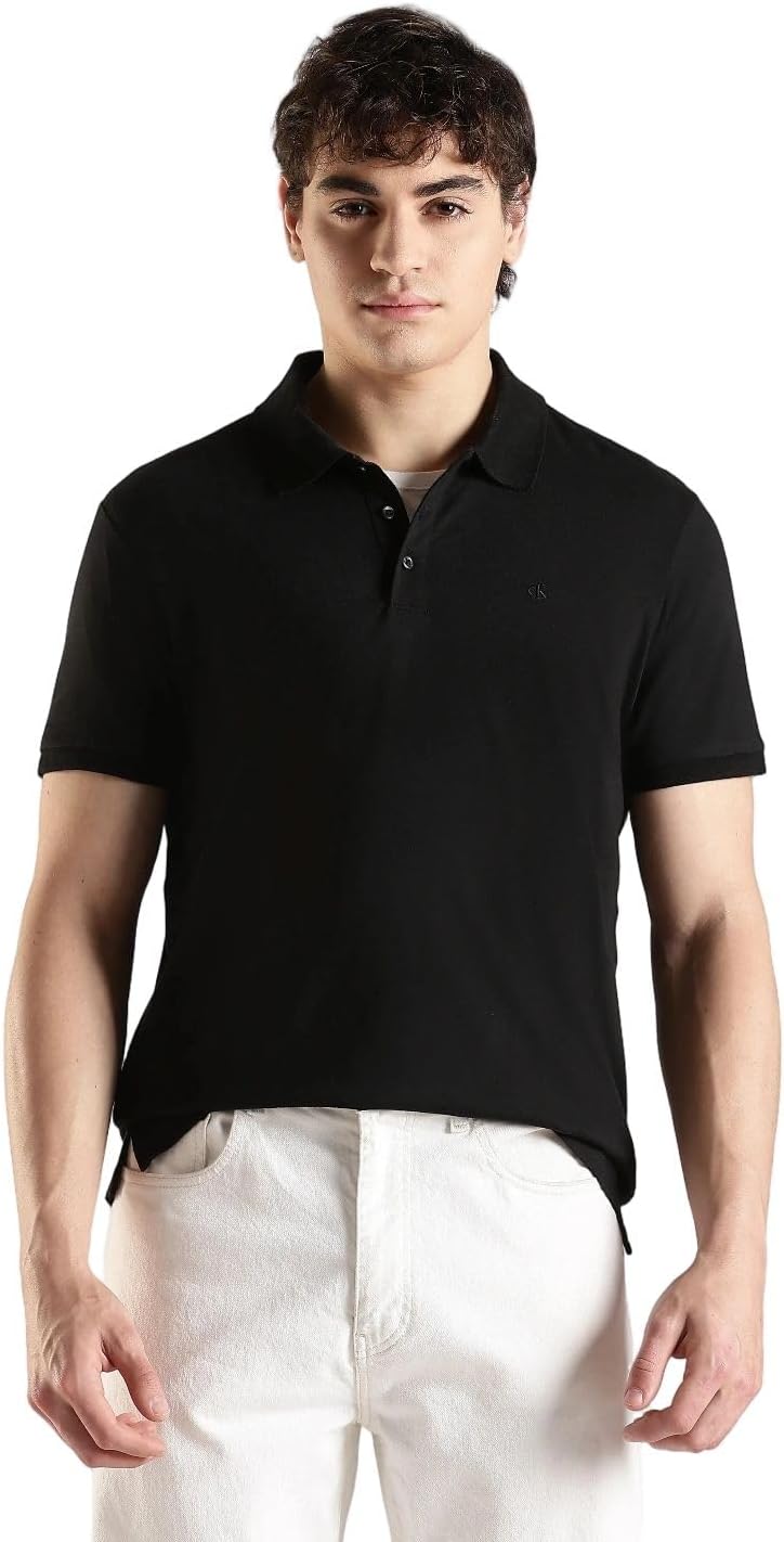Mens Smooth Cotton Monogram Logo Polo Shirt