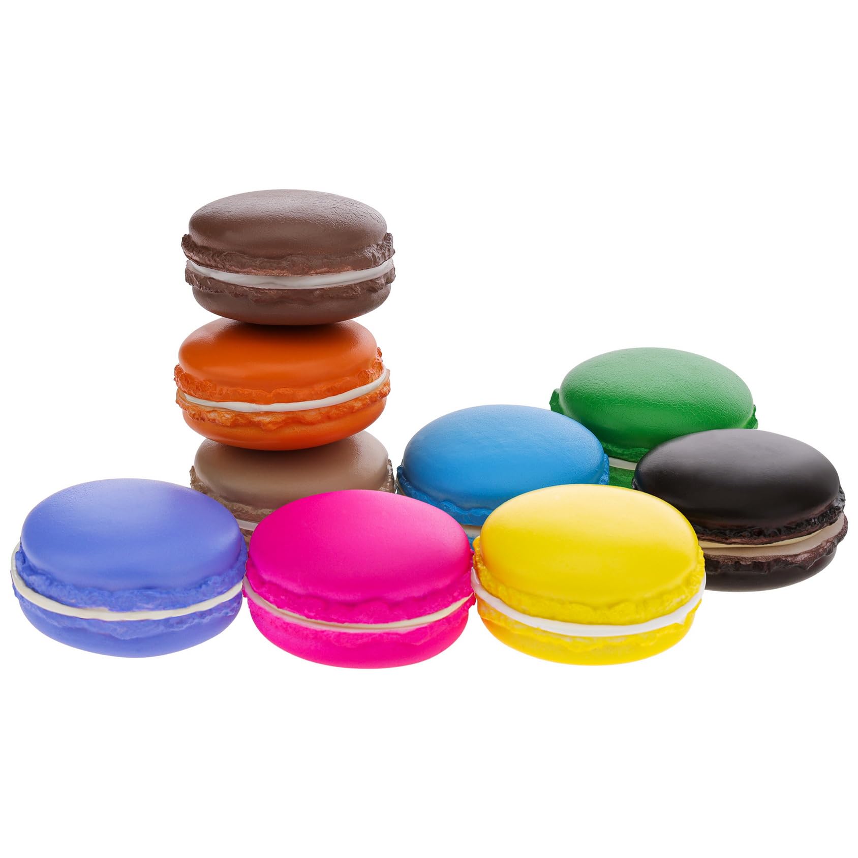 Woratio Artificial Simulation Macaron Cake Realistic Fake French Dessert Food Props DIY Decoration Accessories Home Kitchen Shop Wedding Display 9pcs