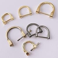 Vista 6 de willikiva 4 anillos en D de repuesto con grillete de tornillo para llaves, herradura en forma de U, anillo Dee para bricolaje