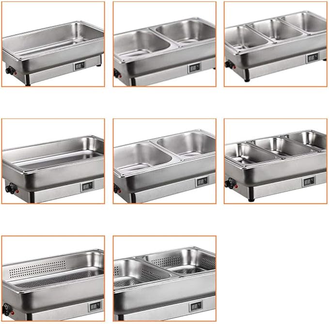 Olla caliente de acero inoxidable, calentador de alimentos buffet 9L miniatura 5