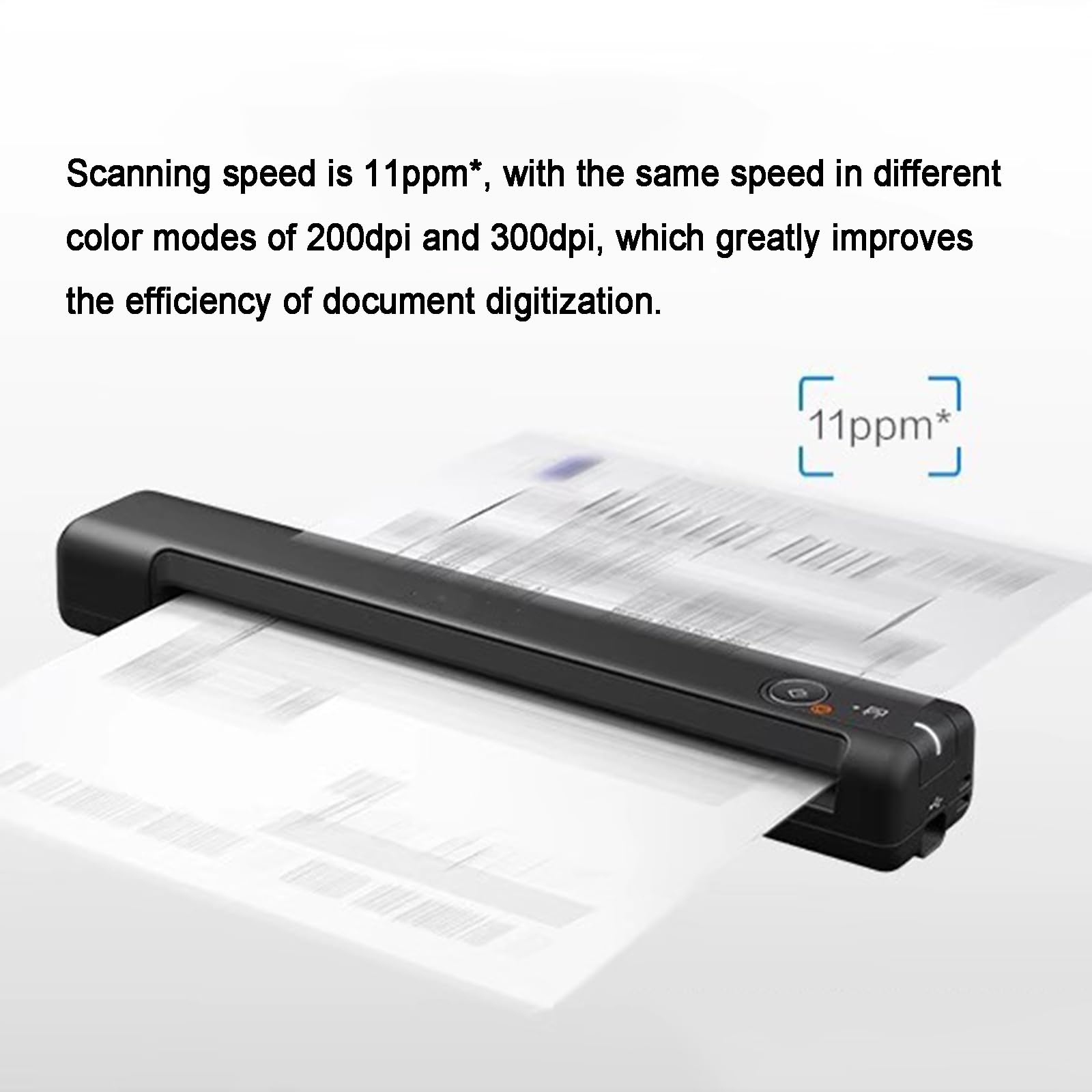 Scanner Portatile per Documenti A4, Scanner a Fogli Fronte-Retro, Supporta La Scansione di Schede, velocità di Scansione 5,5 S/Pagina, Scansione su E-Mail O PDF, Plug And Play