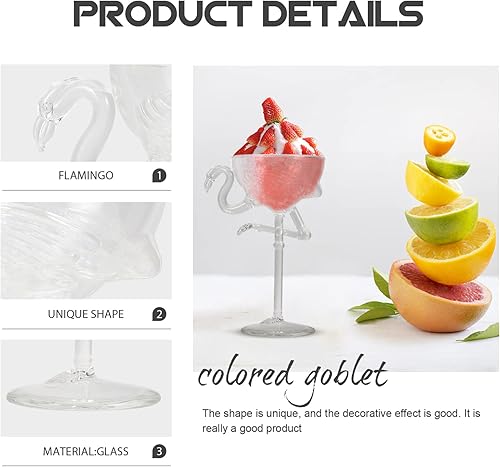 Miniatura 5 de Zerodeko Copas transparentes para decoración de boda, copas de cóctel de flamenco, copas de vino, copas de Martini, vasos reutilizables para