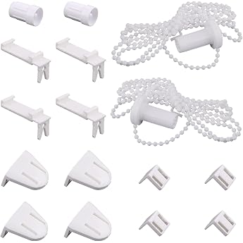 Ailvor Roller Blind Holder Window 17 mm Replacement Parts Double Roller Blind Clamp Holder Klemmfix Roller Blind Fittings Set for Blackout Roller Blind Side Pull Roller Blind Double Roller Blind 2 Kit White