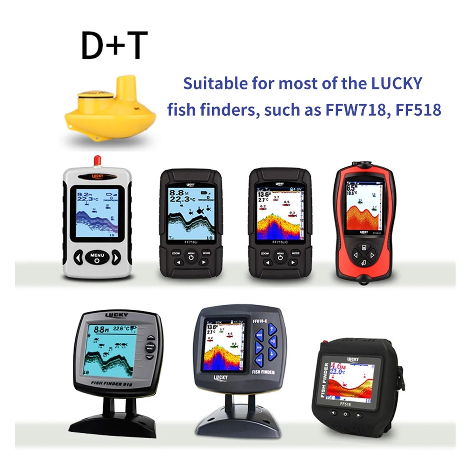 FFw718 FF518 Fish Finder Sensore sonar remoto wireless Profondità dell'acqua 45M Rilevatore di pesca Strumenti utilizzo Trasduttore Nuovo