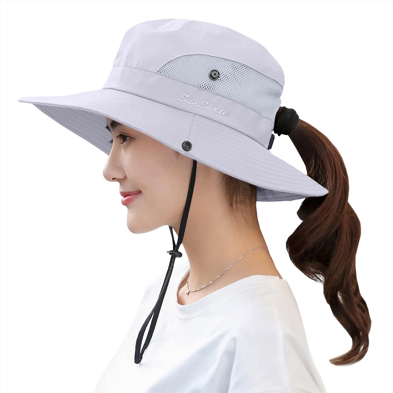 ZEXIAN Women's Sun Hat Packable Summer UV Protection UPF 50+ Ponytail Hat for Beach Garden＆Fishing＆Hiking