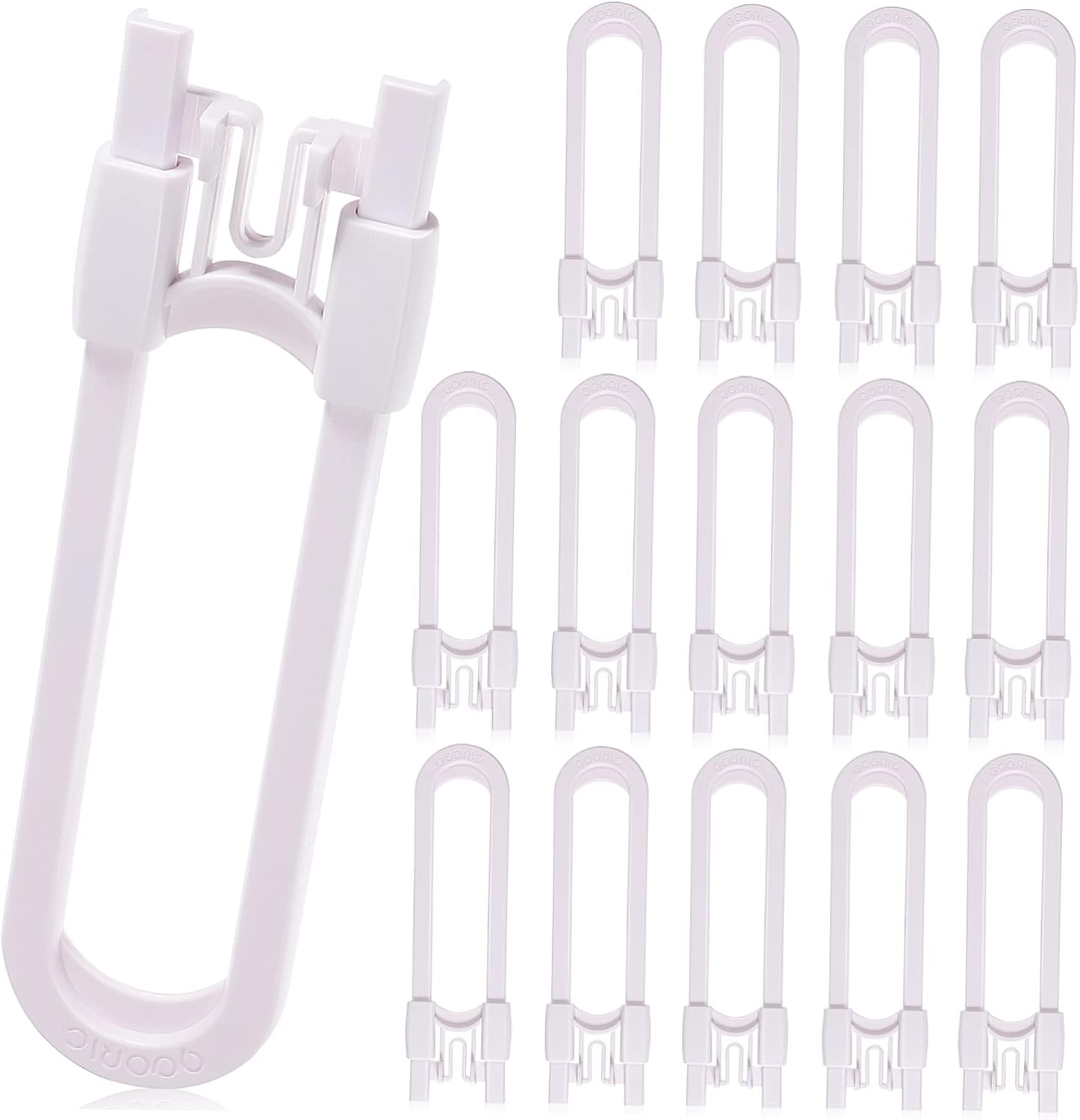 HEMOTON 15pcs Abs Material U-shaped Baby Cabinet Locks Childproof Safety Latches for Cabinets Drawers