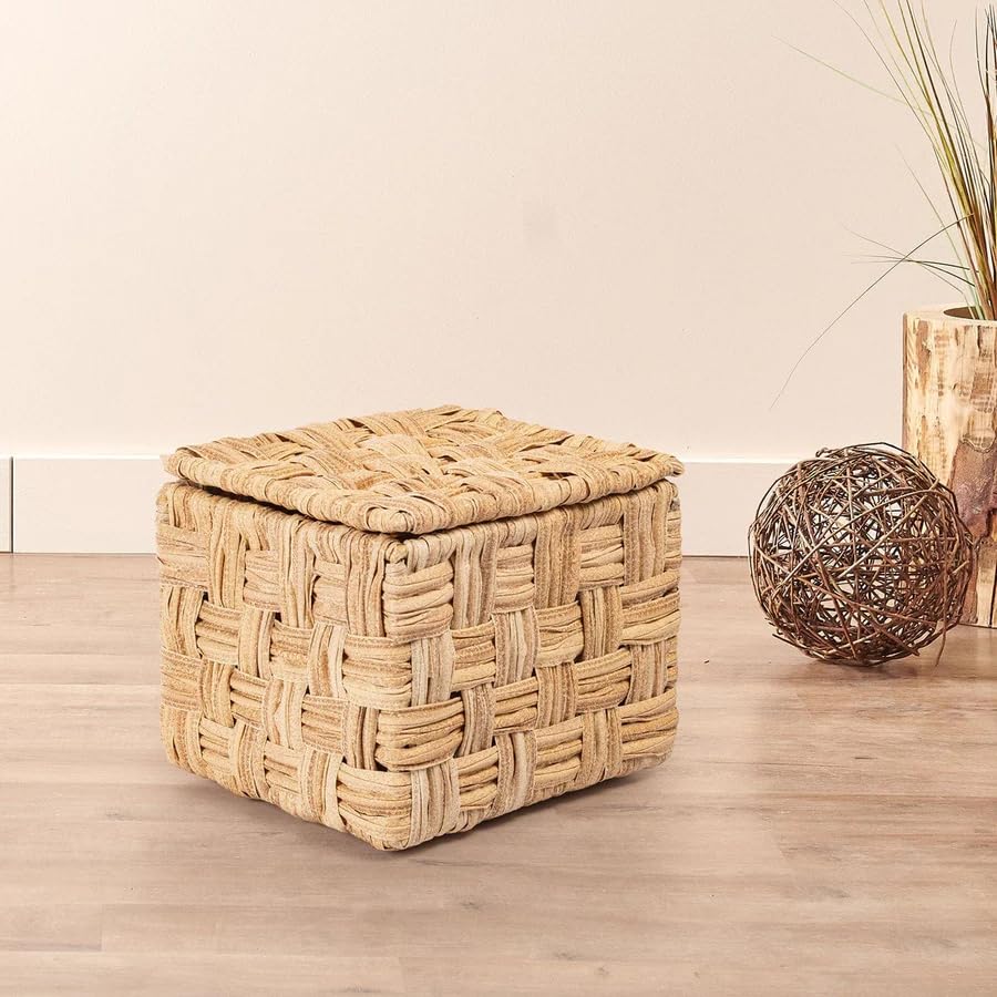 Spread Spain Waterproof Synthetic Rattan Dustbin | Handwoven Waste Basket | Elegant & Durable Trash Bin for Indoor & Outdoor Use - Brown 2