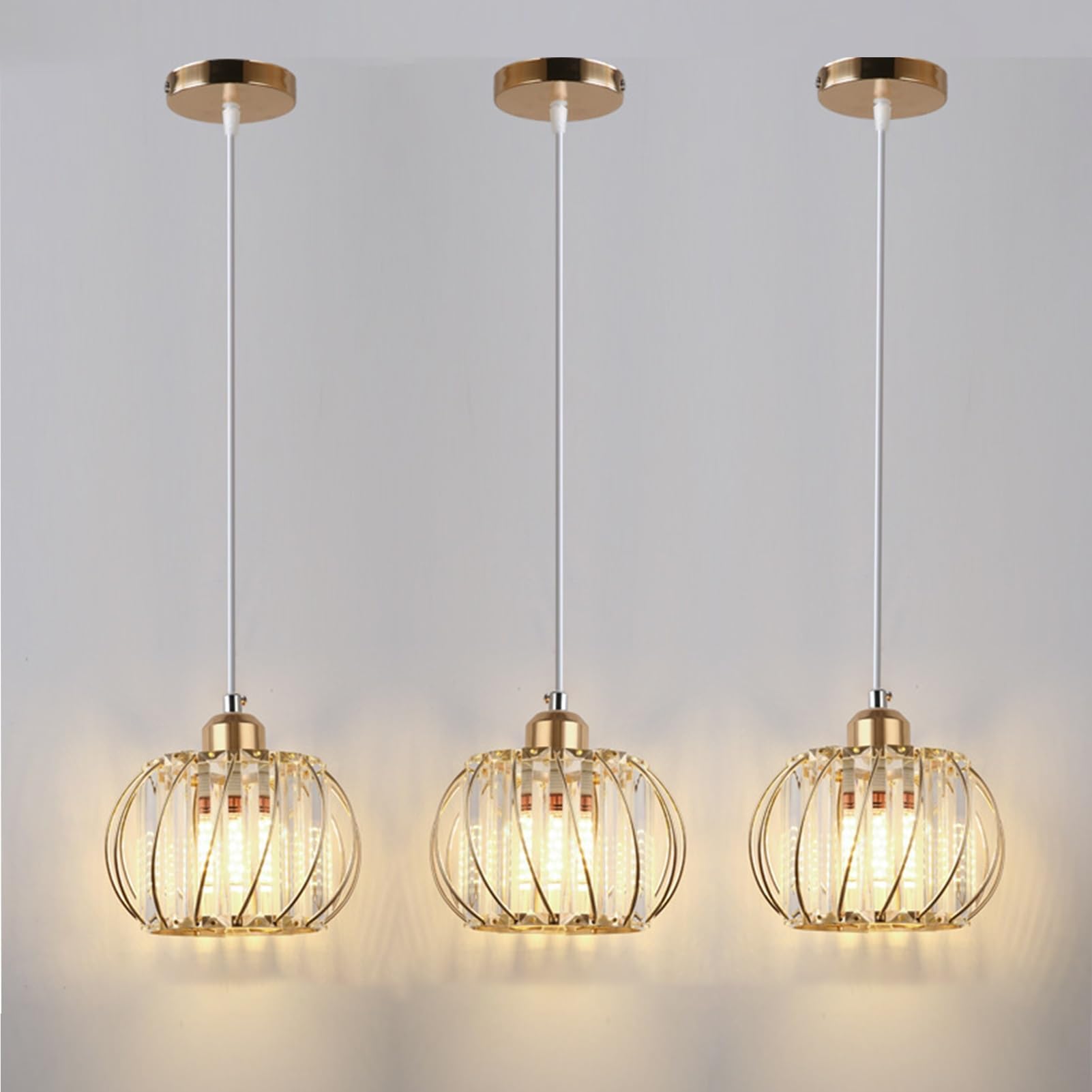 3Pack Modern Style Battery Operated Pendant Light fixtures with Remote