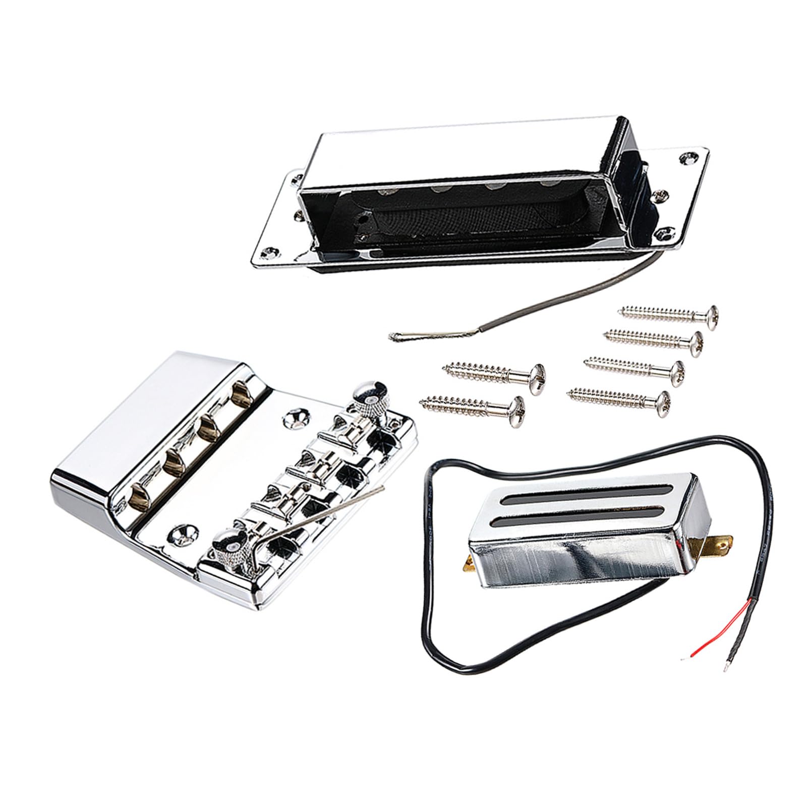Juego de puente de bajo eléctrico de 4 cuerdas y pastilla para bajo eléctrico y accesorios de repuesto para guitarra
