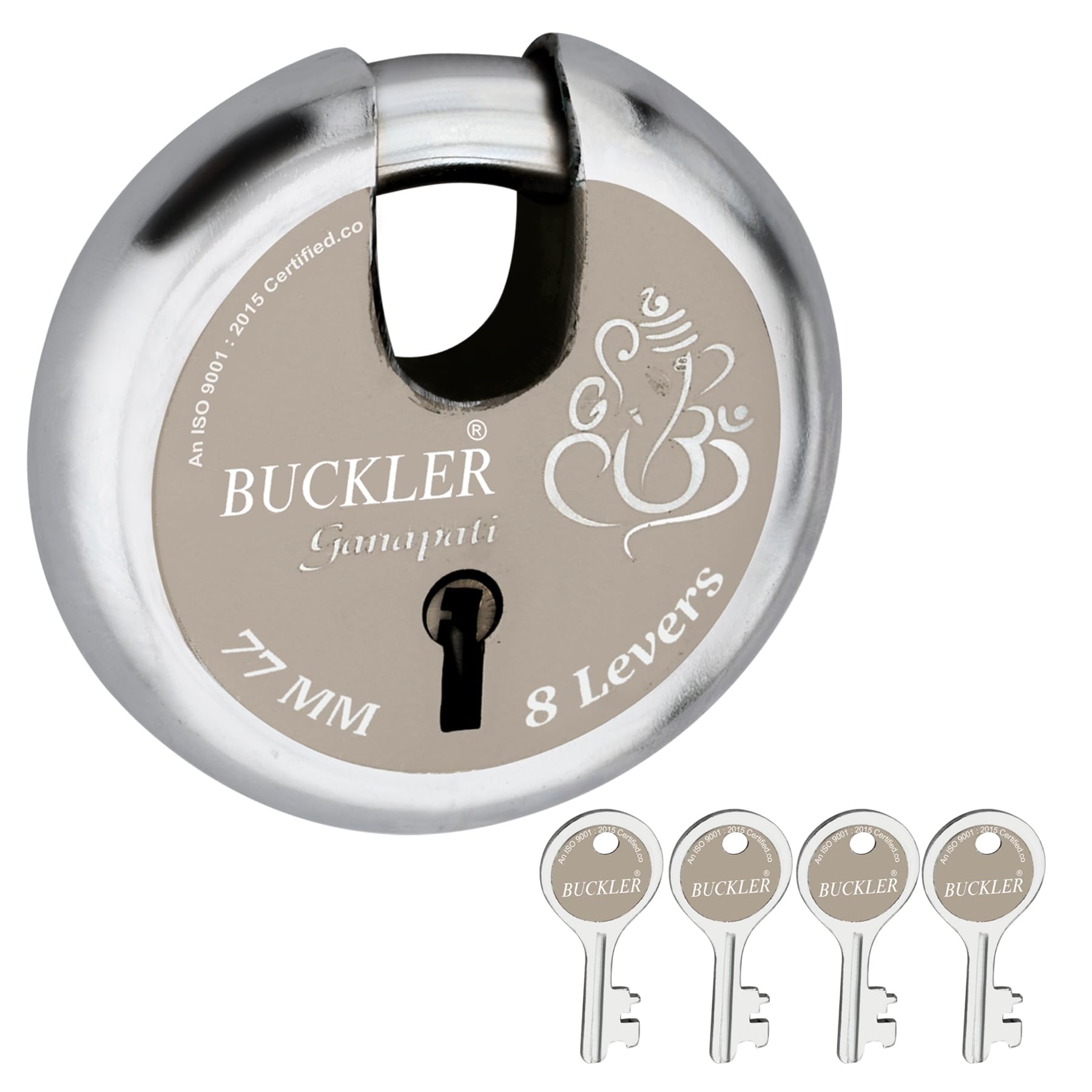 BUCKLER Iron Lock for Main Gate, Door Lock, Shop Shutter, Trucks High-Security with Weather-Resistant Design, 77MM-8 Levers Lock (77MM-Ganesha) (B0CNMT1D7W) Amazon Price History, Amazon Price Tracker