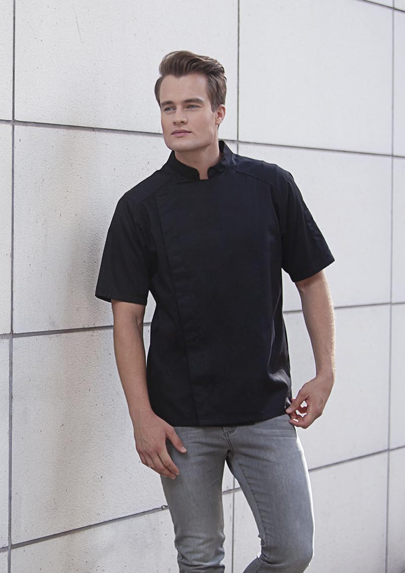 Karlowsky JM 29 PASSION MODERN-LOOK Kurzarm Kochjacke, 50% Polyester/50% Baumwolle, Schwarz, Größe 56