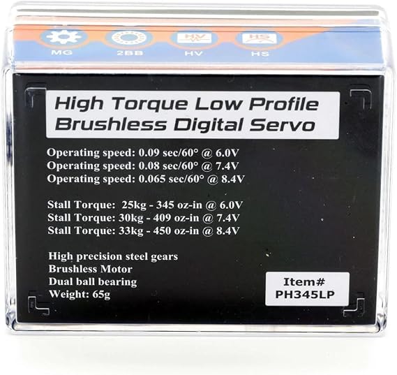 Powerhobby 345LP Low Profile High Torque/Voltage Servo WP