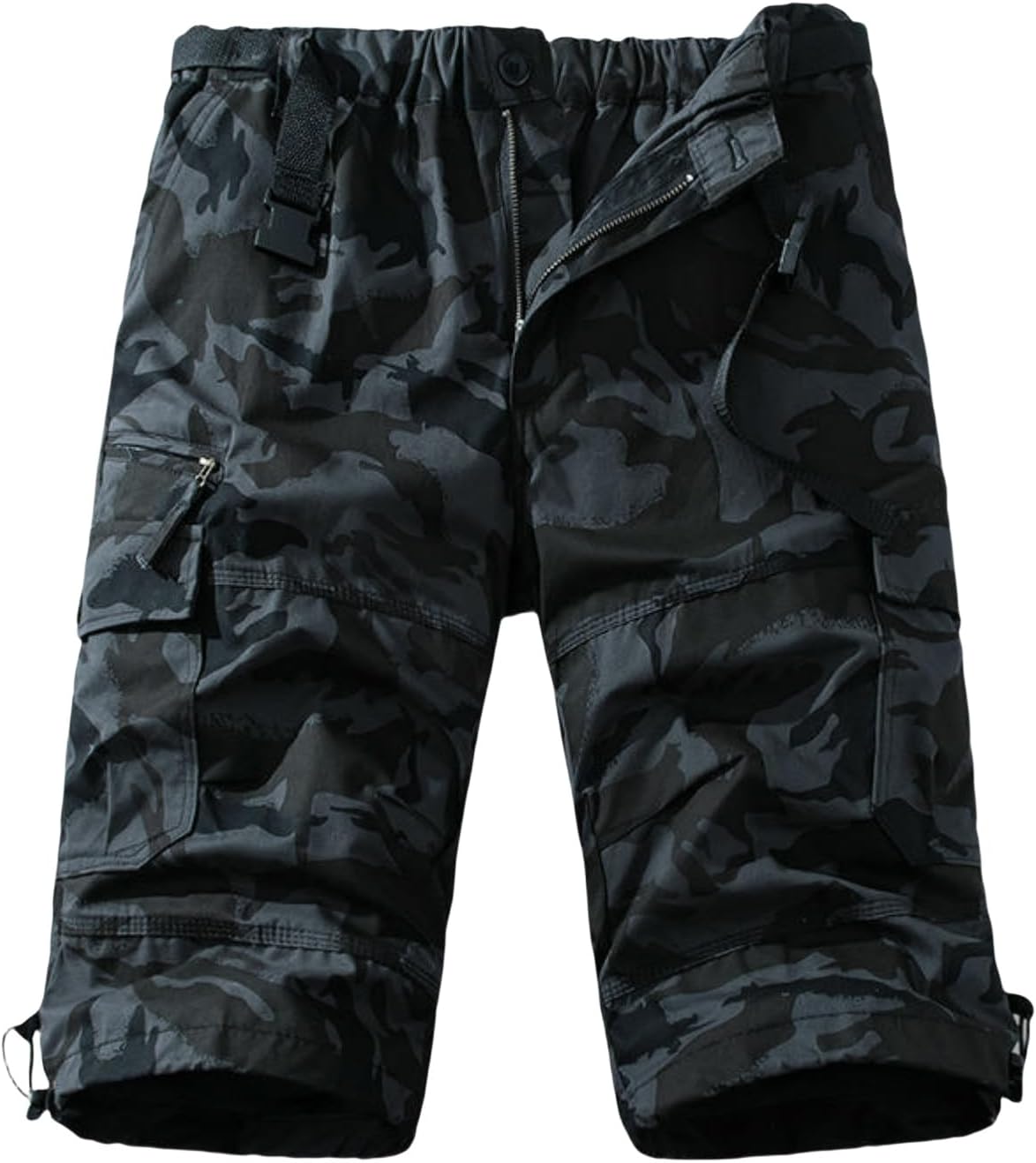 Men's Summer Cotton Outdoor Loose Casual Workwear Multi-Pocket Seven-Point Shorts