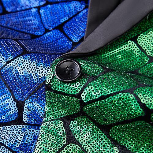 Men's Fashion Velvet Sequins Blazer Sequins Party Prom Suit Jacket3