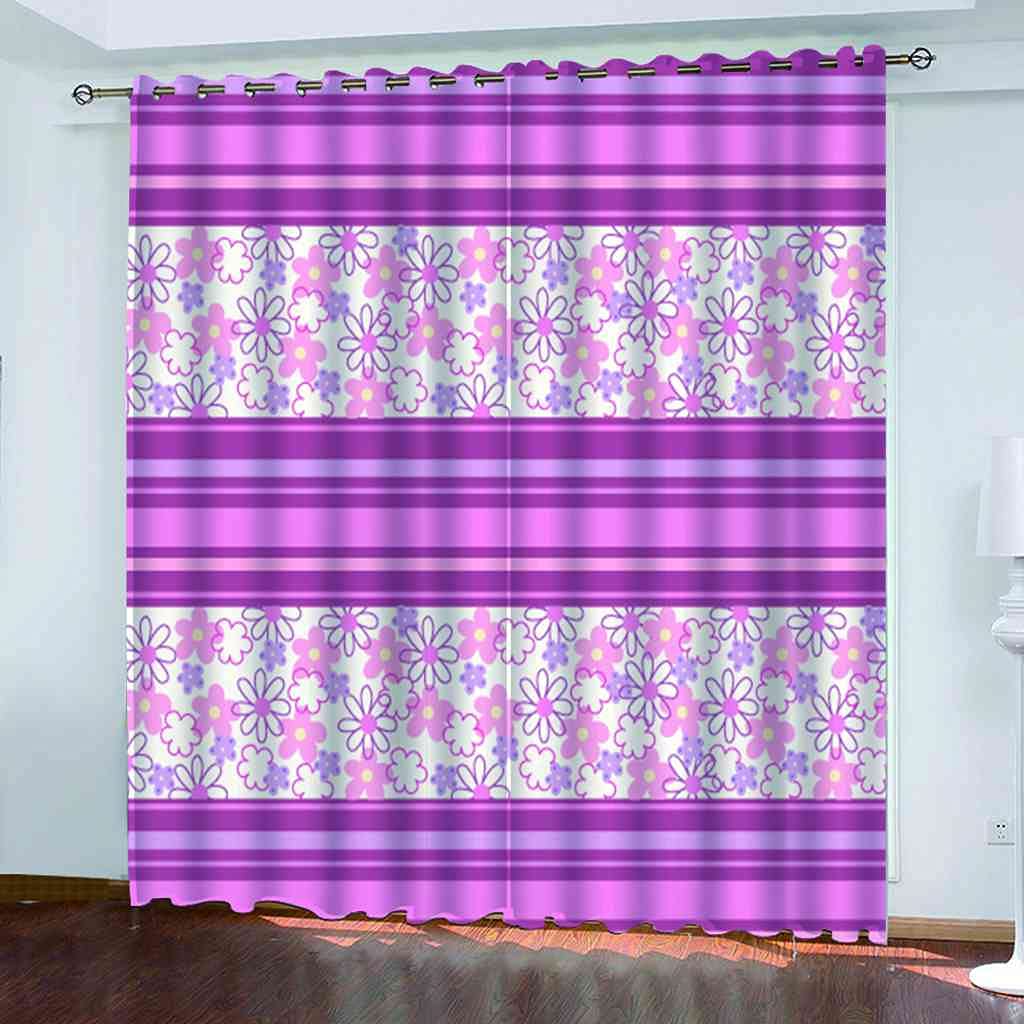 Rideaux 100% polyester isolés thermiquement violet opaque 3D pour grande fenêtre