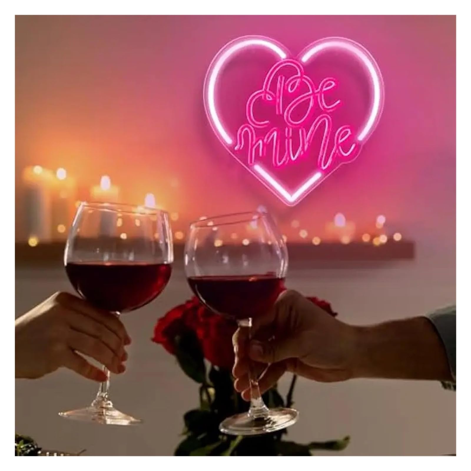 Wiszące neony artystyczne Ramka W Kształcie Serca Be Mine Neon LED USB Możliwość Przyciemniania Światła Do Pokoju Gier Sypialnia Bar Salon Party Dekoracje Ścienne 12.6x12.6in