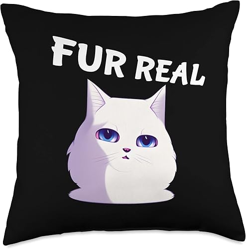 Miniatura 4 de Funny Fur Fur Real-Funny Saying Clever Wordplay - Almohada para los amantes de los gatos 16 x 16 pulgadas multicolor